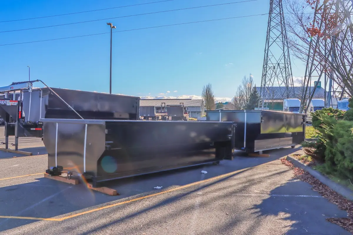 Roll-off dumpster ready for waste disposal at job site for Construction Dumpster Rental in Four Corners